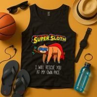 Funny Sloth Superhero Super Sloth Hero Gift Tank Top thumb 4