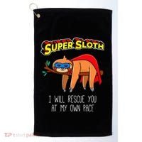 Funny Sloth Superhero Super Sloth Hero Gift Golf Towel thumb 0