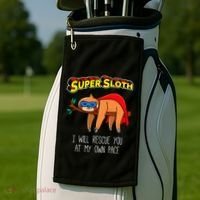 Funny Sloth Superhero Super Sloth Hero Gift Golf Towel thumb 2