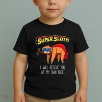Funny Sloth Superhero Super Sloth Hero Gift Toddler T-Shirt thumb 2