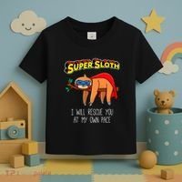 Funny Sloth Superhero Super Sloth Hero Gift Toddler T-Shirt thumb 3