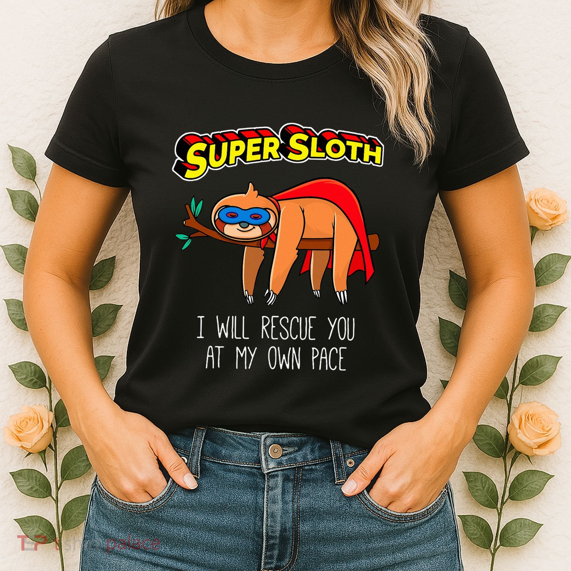 Funny Sloth Superhero Super Sloth Hero Gift Women's T-Shirt