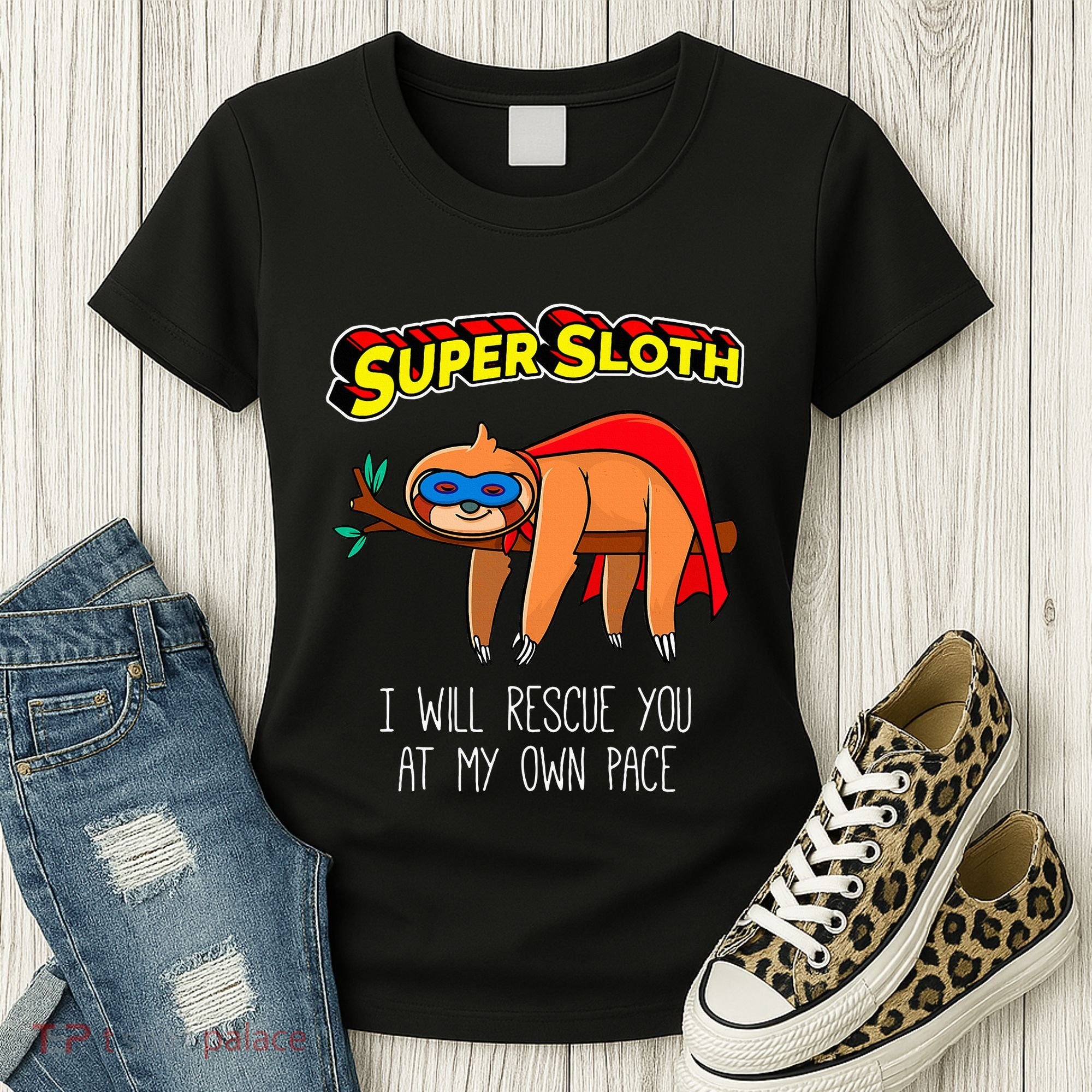 Funny Sloth Superhero Super Sloth Hero Gift Women's T-Shirt