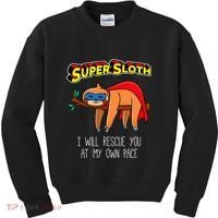 Funny Sloth Superhero Super Sloth Hero Gift Kids Sweatshirt thumb 0