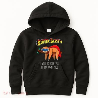 Funny Sloth Superhero Super Sloth Hero Gift Kids Hoodie