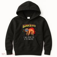 Funny Sloth Superhero Super Sloth Hero Gift Kids Hoodie thumb 0