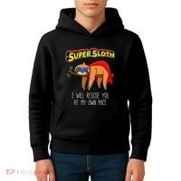 Funny Sloth Superhero Super Sloth Hero Gift Kids Hoodie thumb 4