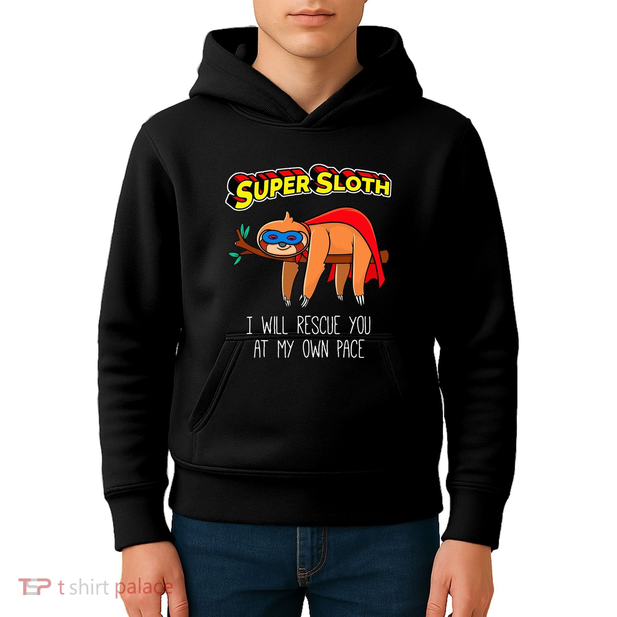 Funny Sloth Superhero Super Sloth Hero Gift Kids Hoodie