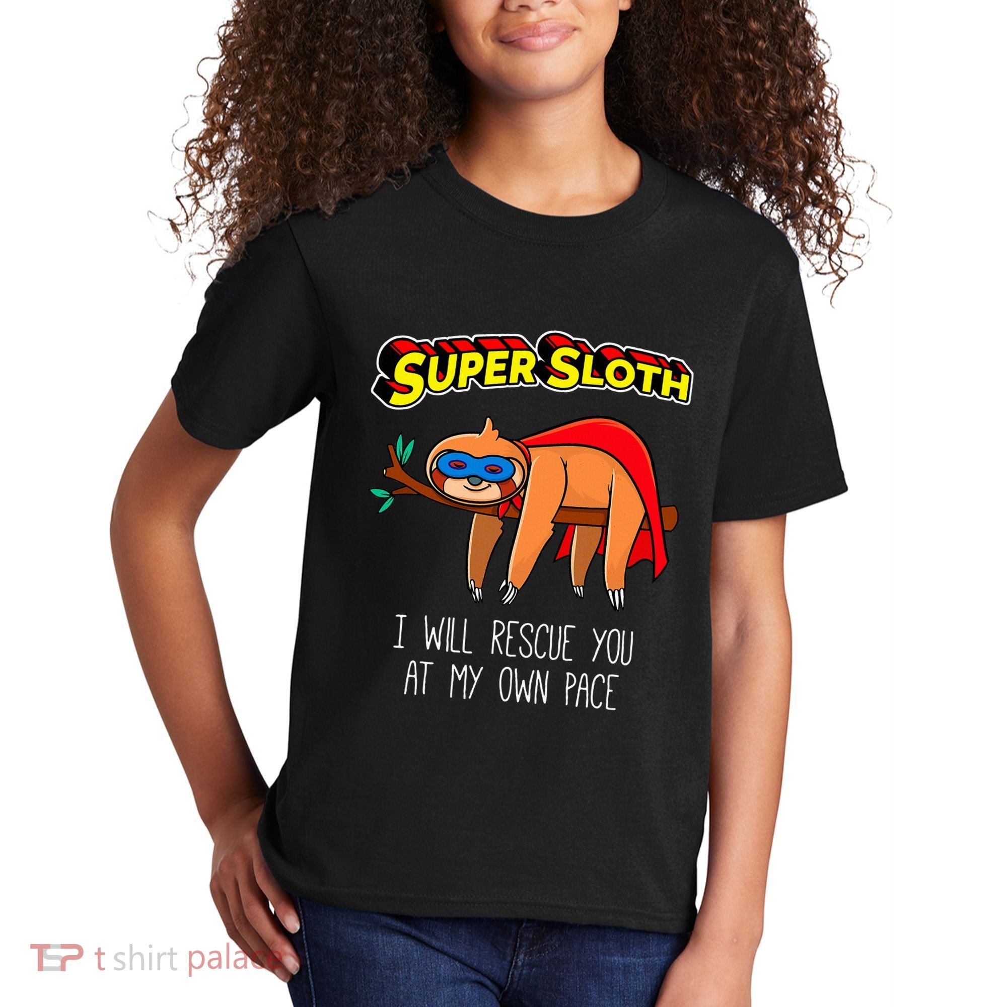 Funny Sloth Superhero Super Sloth Hero Gift Kids T-Shirt