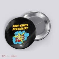 Food Safety Specialist Funny Superhero Job Button thumb 0