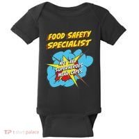 Food Safety Specialist Funny Superhero Job Baby Bodysuit thumb 0