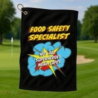 Food Safety Specialist Funny Superhero Job Golf Towel thumb 1