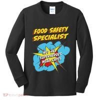 Food Safety Specialist Funny Superhero Job Kids Long Sleeve Shirt thumb 0