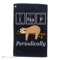 Funny Science Sloth Shirts I Nap Periodically Sloths Lovers Golf Towel thumb 0