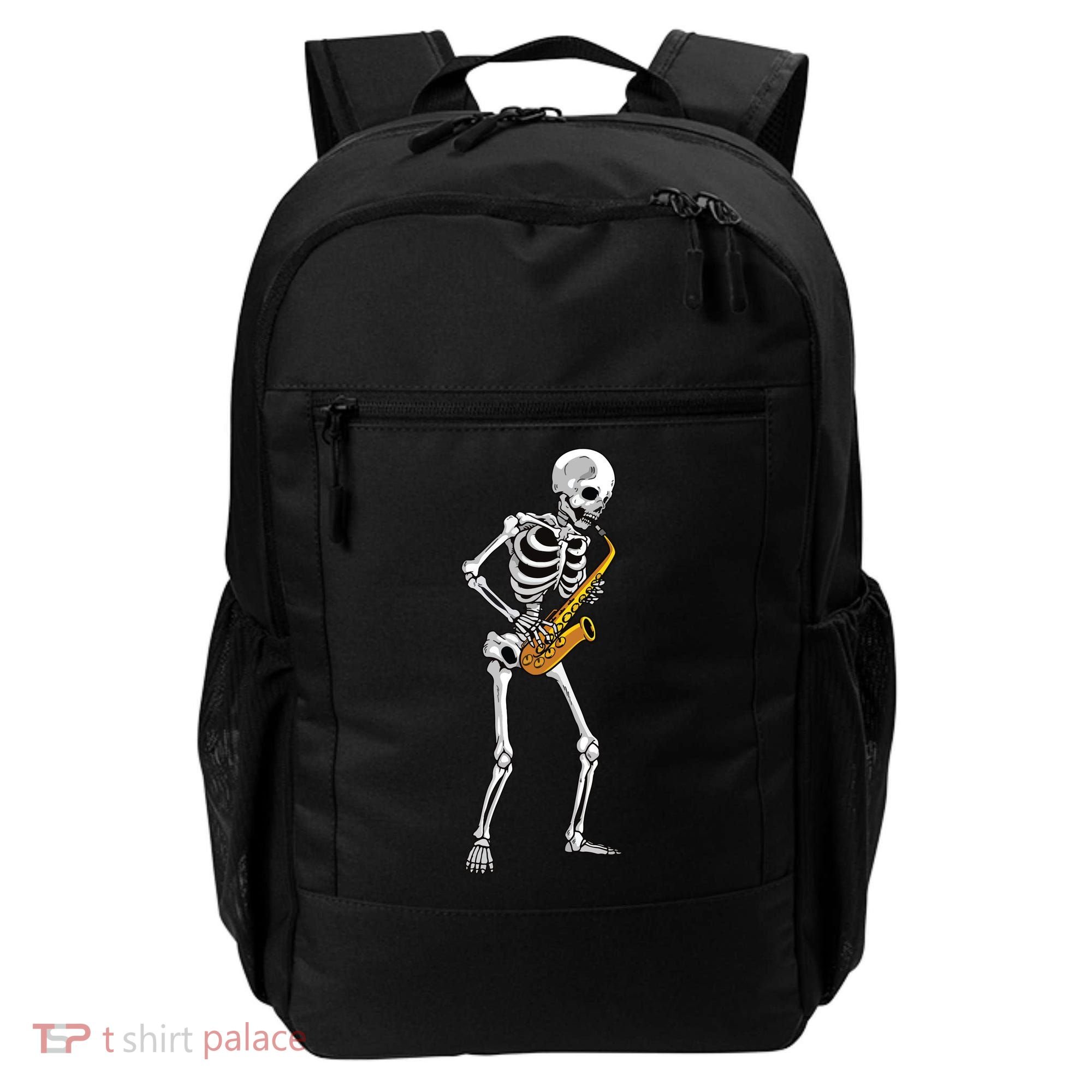 Funny Saxophone Skeleton For Men Women Saxophone Player Sax Backpack