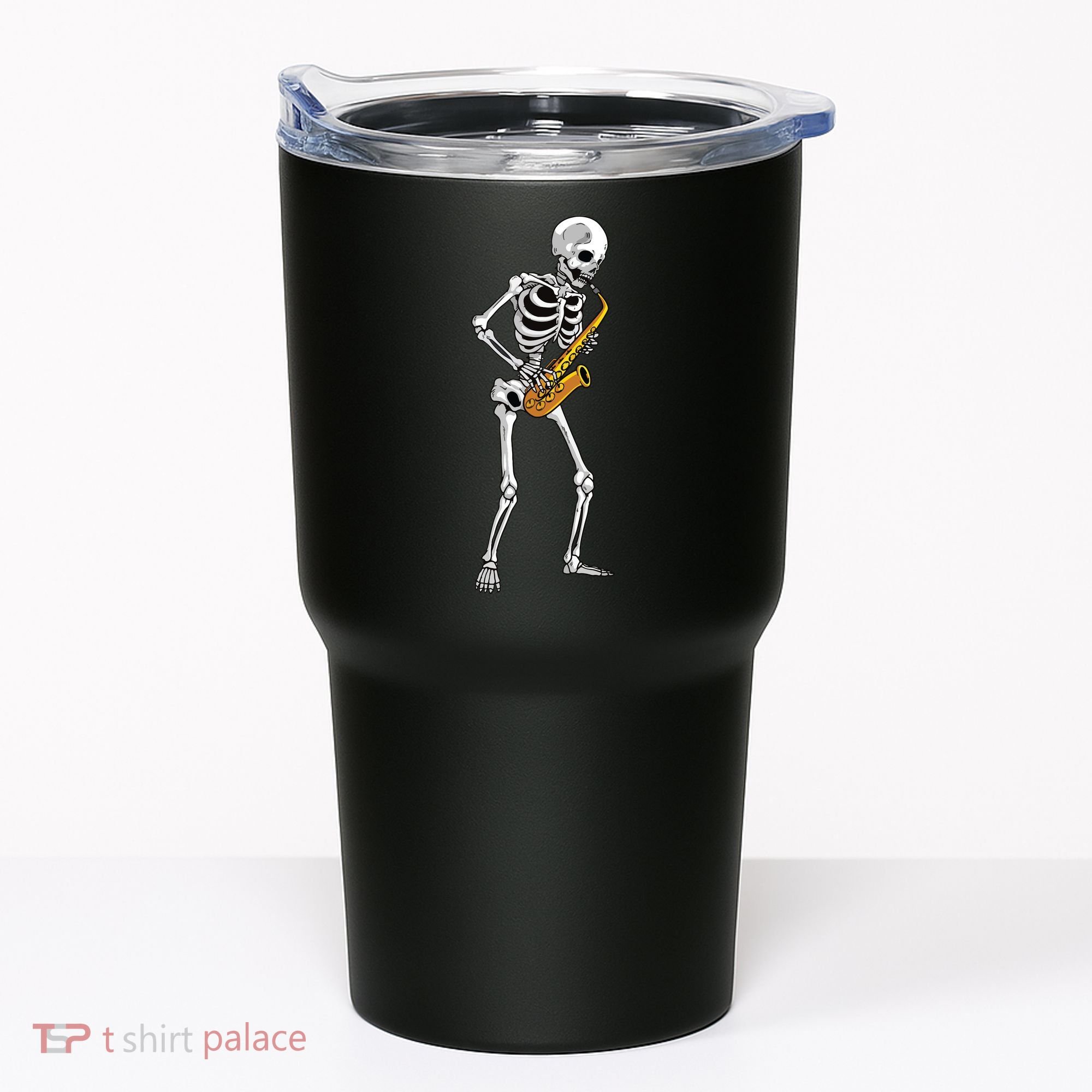 Funny Saxophone Skeleton For Men Women Saxophone Player Sax Tumbler