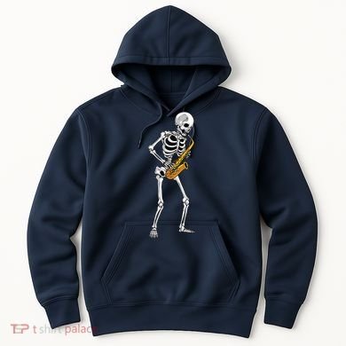 Funny Saxophone Skeleton For Men Women Saxophone Player Sax Hoodie
