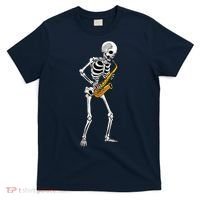 Funny Saxophone Skeleton For Men Women Saxophone Player Sax T-Shirt thumb 0