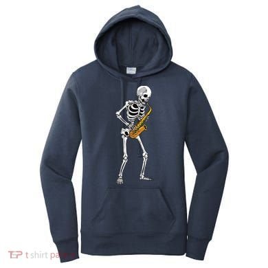 Funny Saxophone Skeleton For Men Women Saxophone Player Sax Women's Hoodie