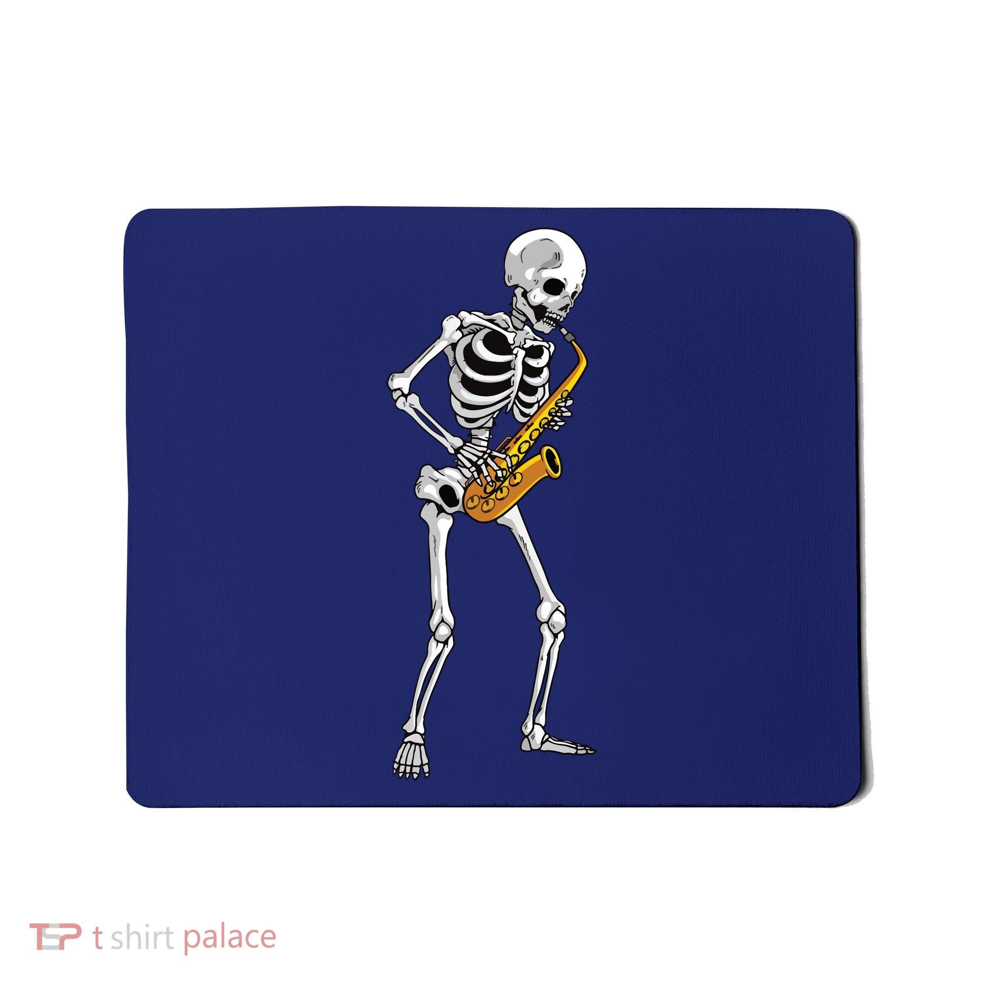 Funny Saxophone Skeleton For Men Women Saxophone Player Sax Mousepad