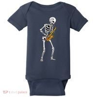Funny Saxophone Skeleton For Men Women Saxophone Player Sax Baby Bodysuit thumb 0