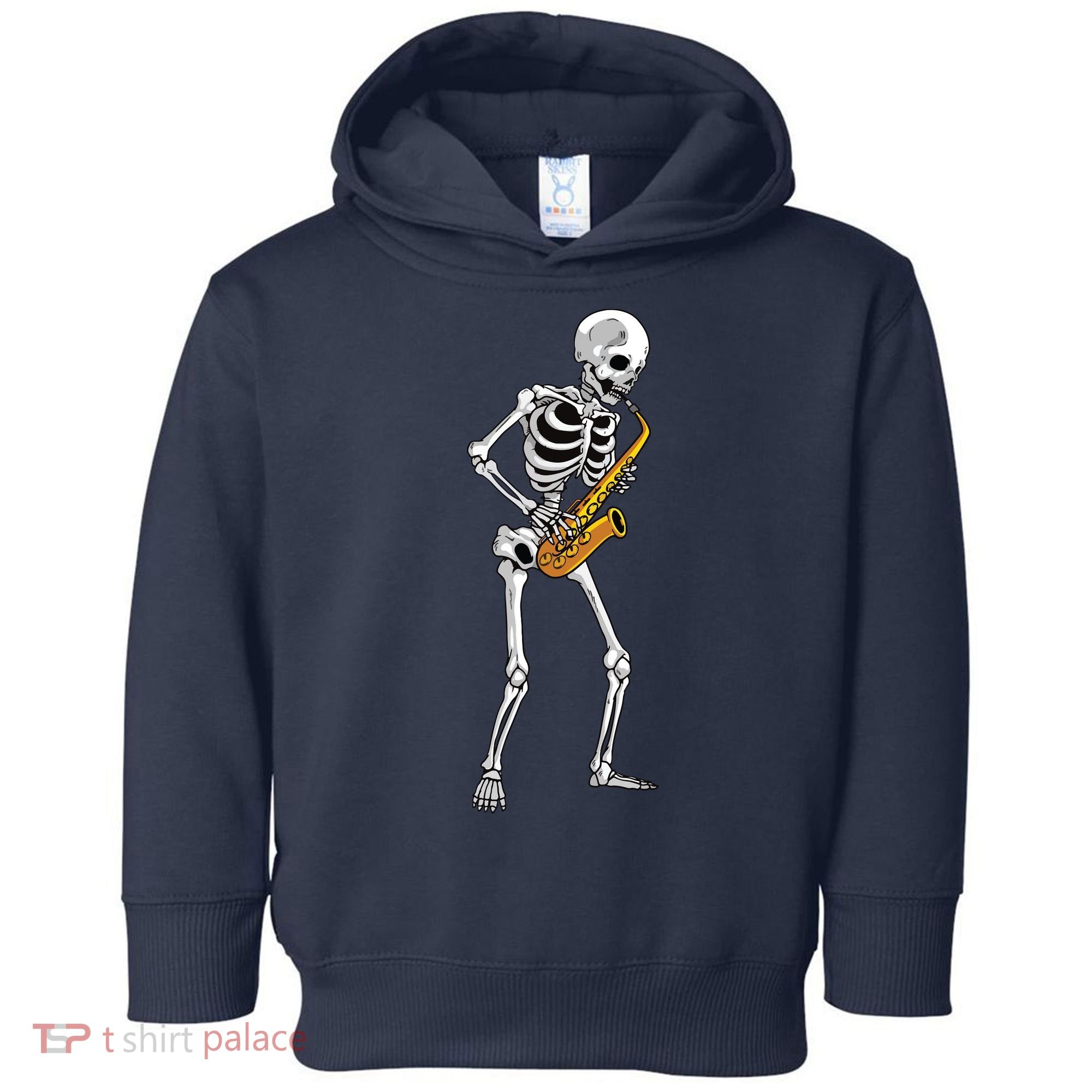 Funny Saxophone Skeleton For Men Women Saxophone Player Sax Toddler Hoodie