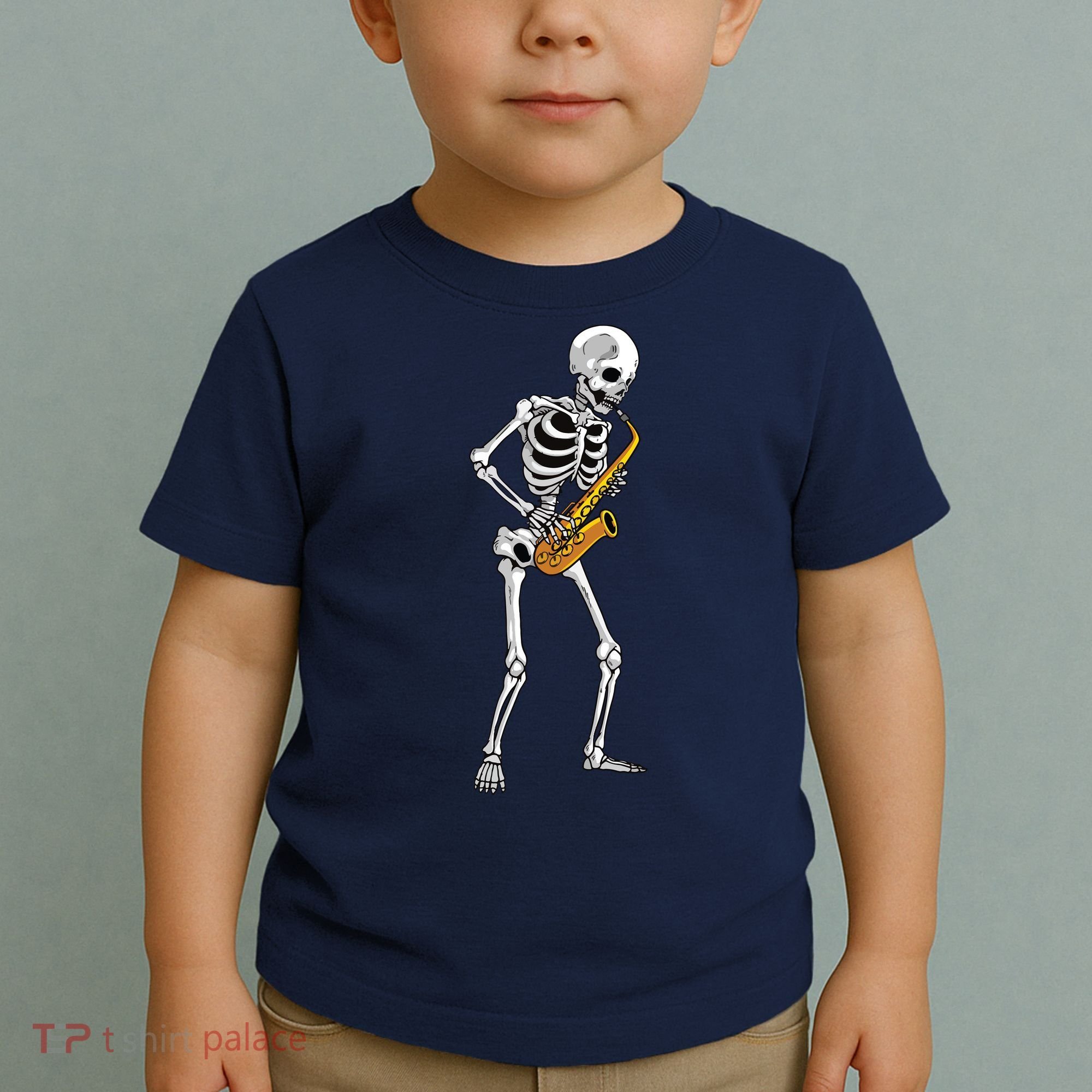 Funny Saxophone Skeleton For Men Women Saxophone Player Sax Toddler T-Shirt