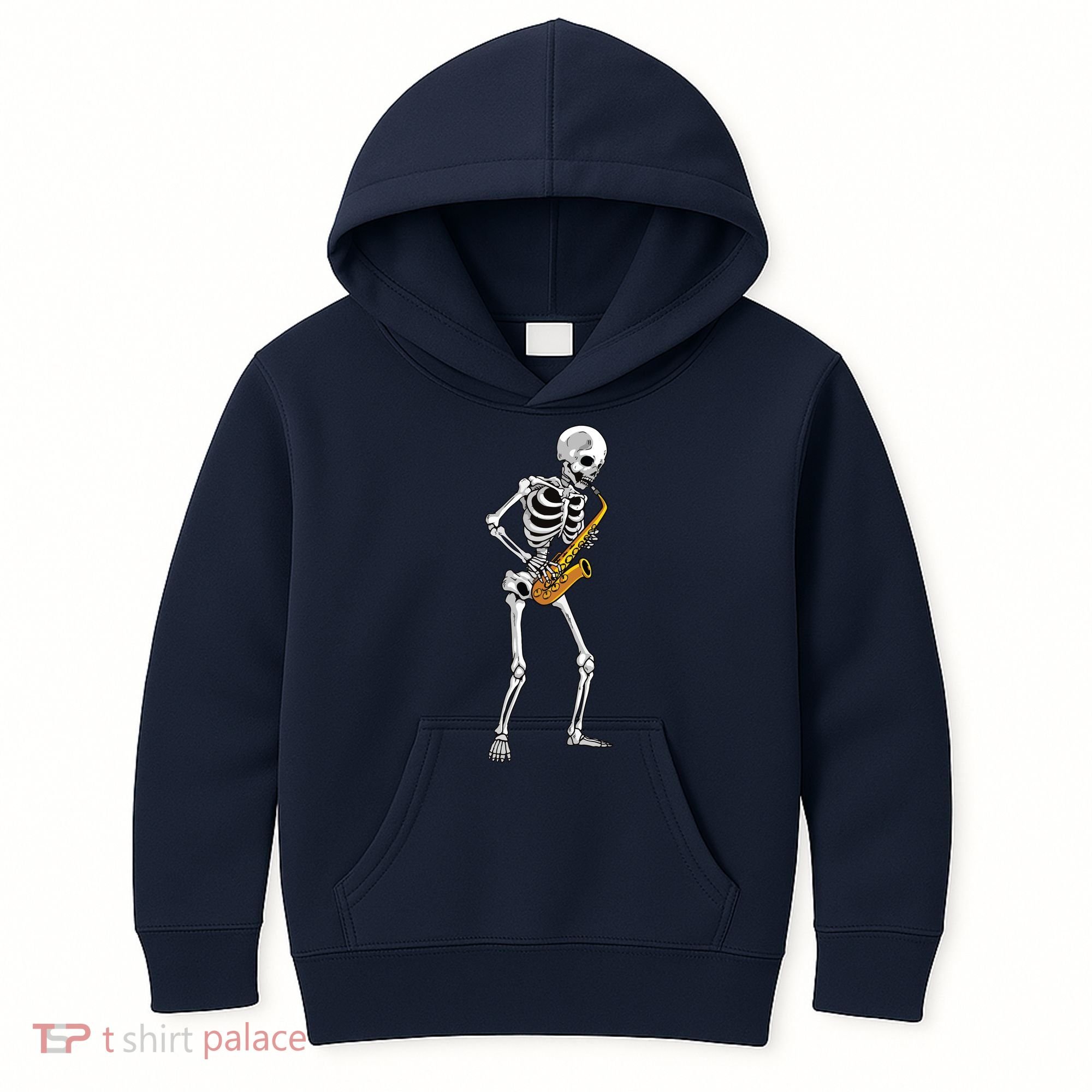 Funny Saxophone Skeleton For Men Women Saxophone Player Sax Kids Hoodie