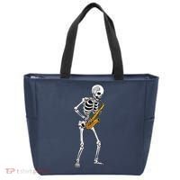 Funny Saxophone Skeleton For Men Women Saxophone Player Sax Tote Bag thumb 0