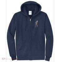 Funny Saxophone Skeleton For Men Women Saxophone Player Sax Full Zip Hoodie thumb 0