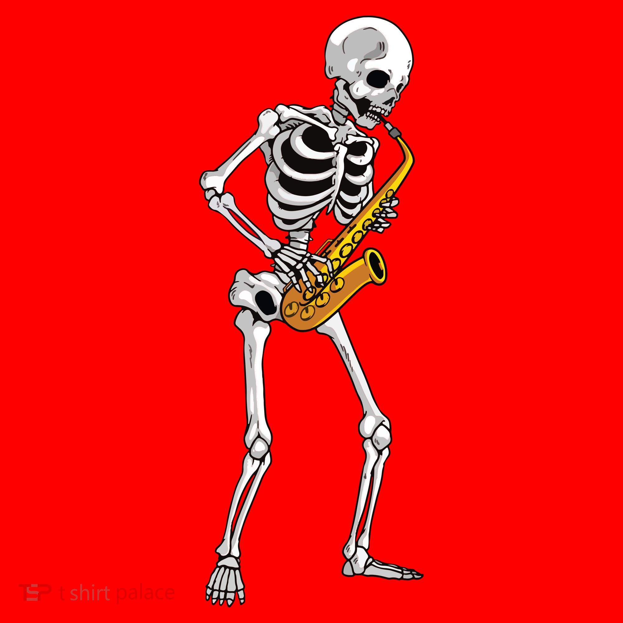 Funny Saxophone Skeleton For Men Women Saxophone Player Sax Santa Hat