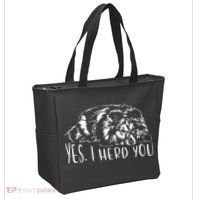 Funny Shetland Sheepdog Sheltie I Herd You Dog Saying Tote Bag thumb 2