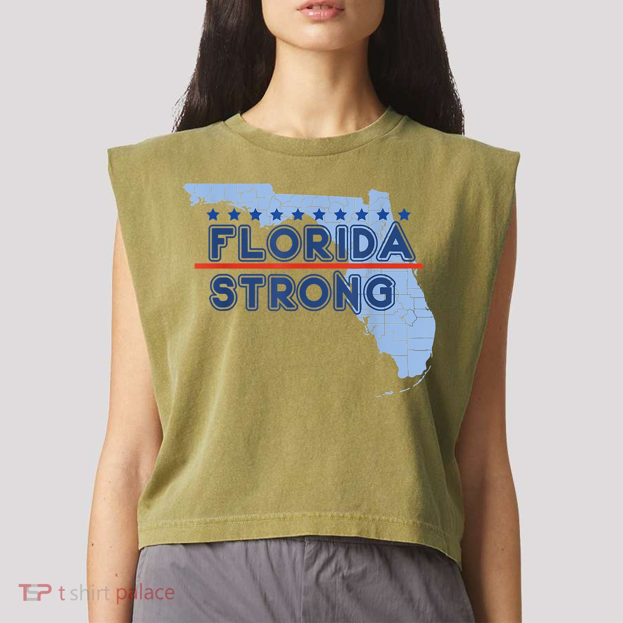 Florida Strong Support Garment-Dyed Women's Muscle Tee