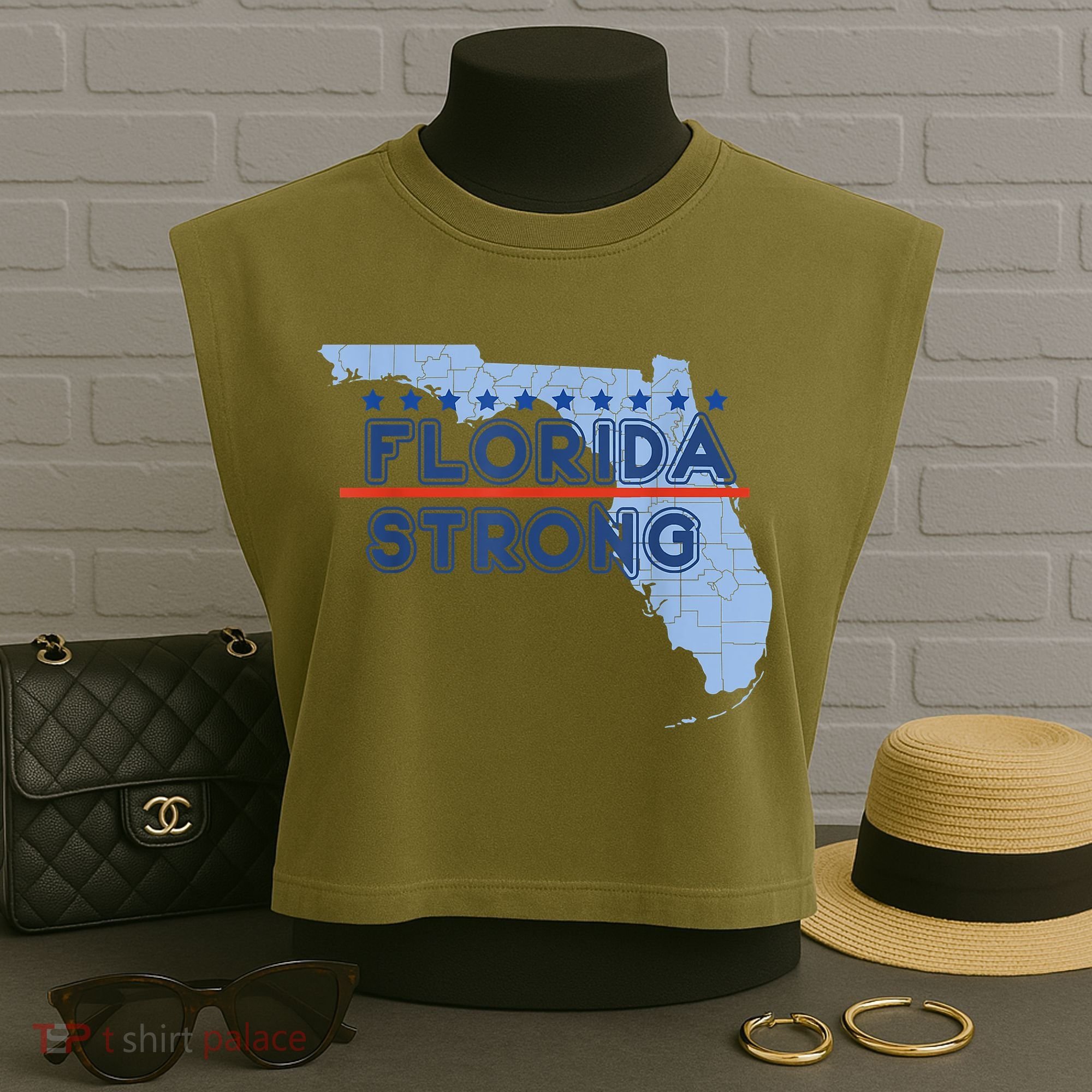 Florida Strong Support Garment-Dyed Women's Muscle Tee
