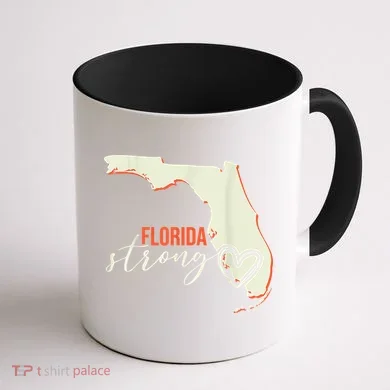 Florida Strong Support With Heart Coffee Mug back