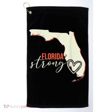 Florida Strong Support With Heart Golf Towel