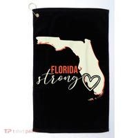 Florida Strong Support With Heart Golf Towel thumb 0
