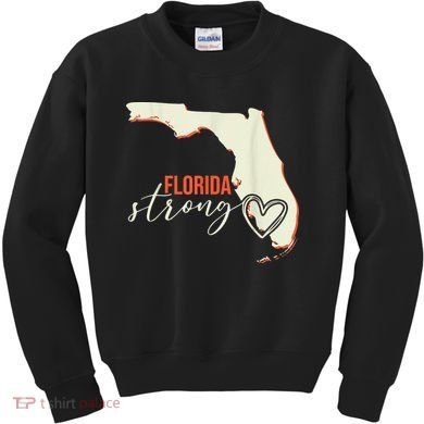 Florida Strong Support With Heart Kids Sweatshirt