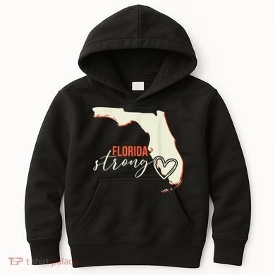 Florida Strong Support With Heart Kids Hoodie