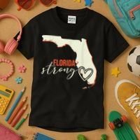 Florida Strong Support With Heart Kids T-Shirt thumb 3