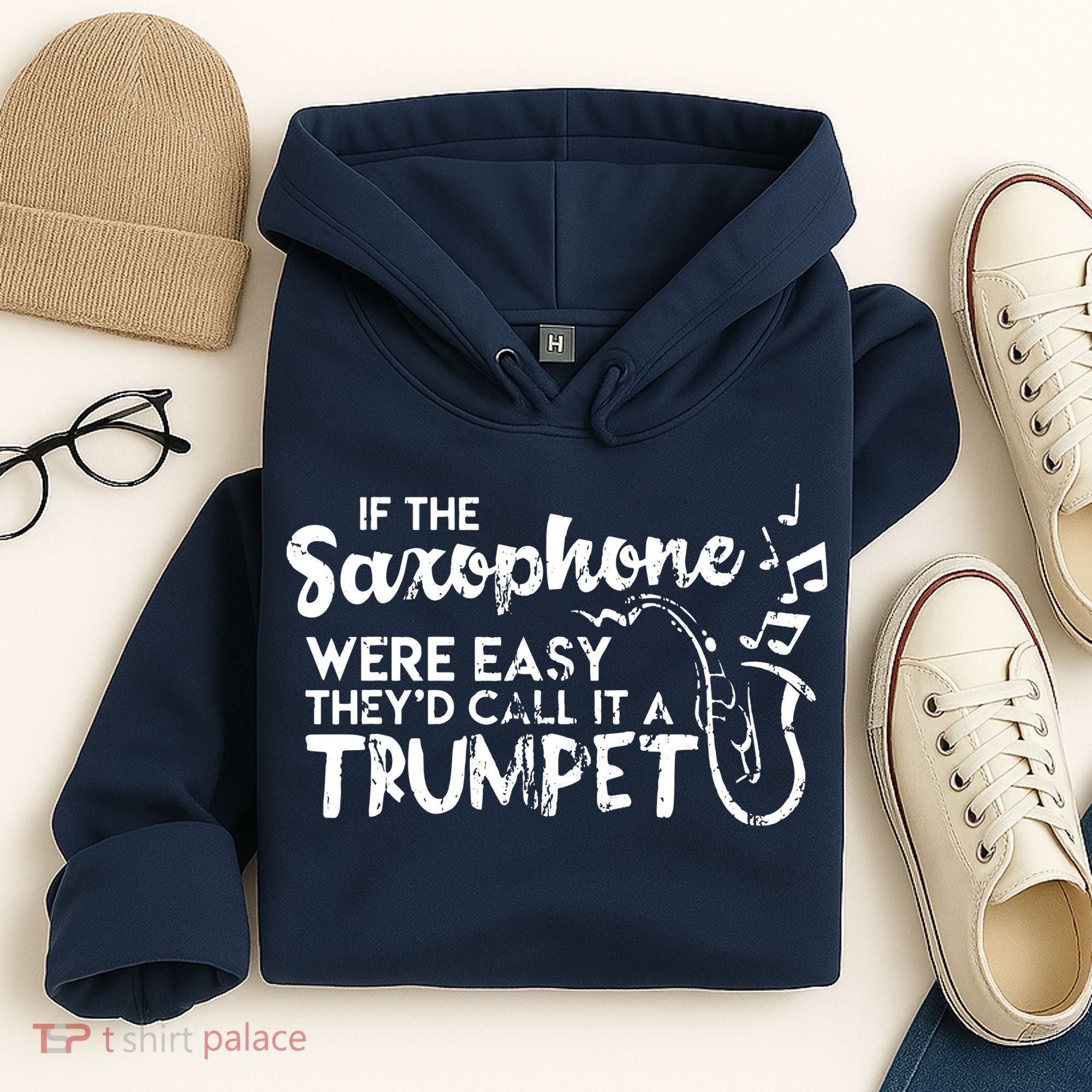 Funny Saxophone Shirts If Saxophone Was Easy Call It Trumpet Hoodie