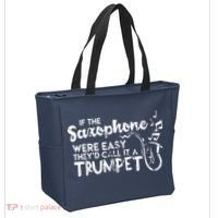 Funny Saxophone Shirts If Saxophone Was Easy Call It Trumpet Tote Bag thumb 2