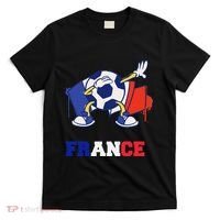 France Soccer Shirt Dabbing Soccer Ball French Flag T-Shirt thumb 0