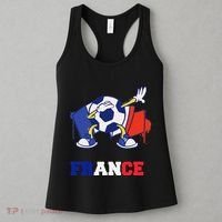 France Soccer Shirt Dabbing Soccer Ball French Flag Women's Tank Top thumb 3