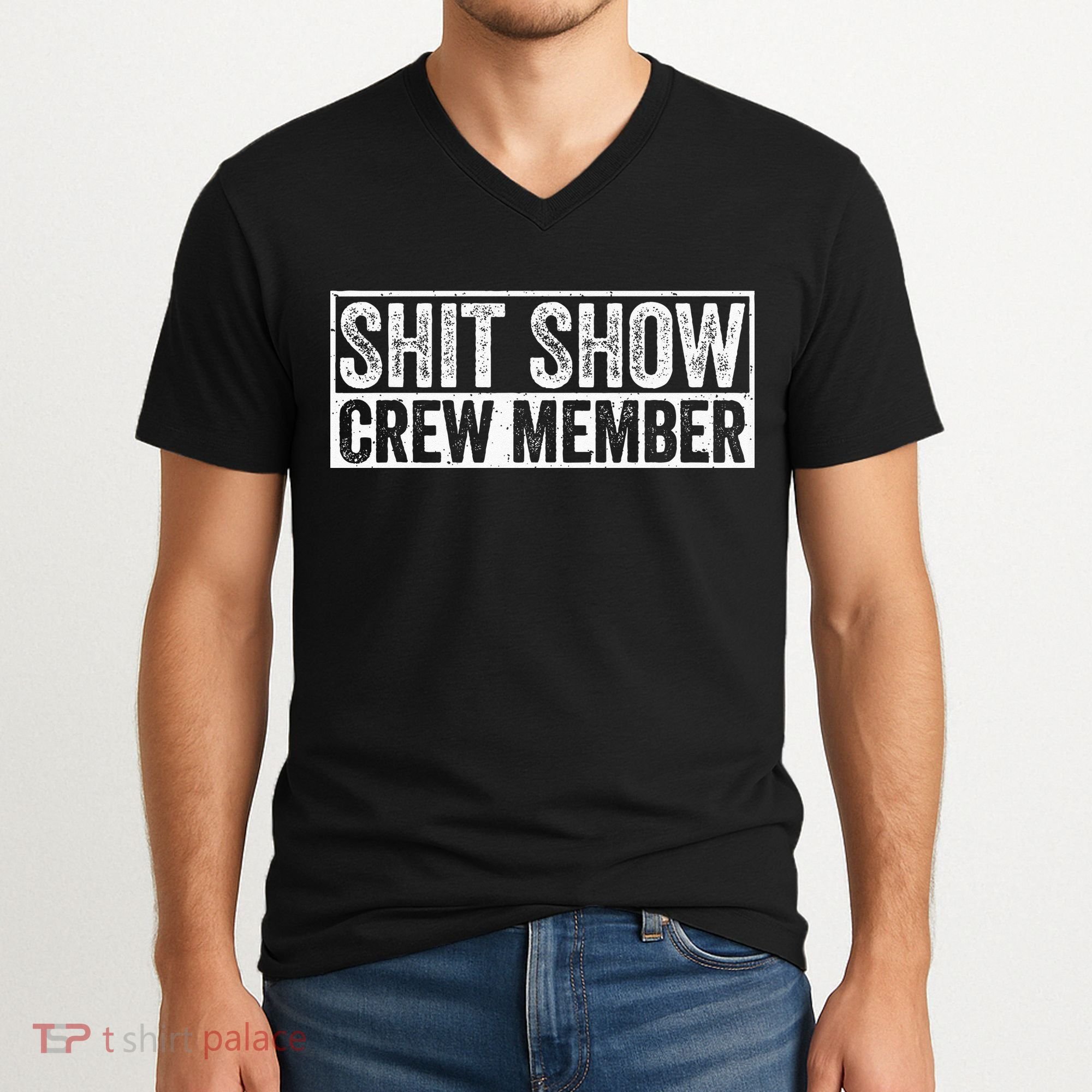 Funny Shit Show Crew Member V-Neck T-Shirt