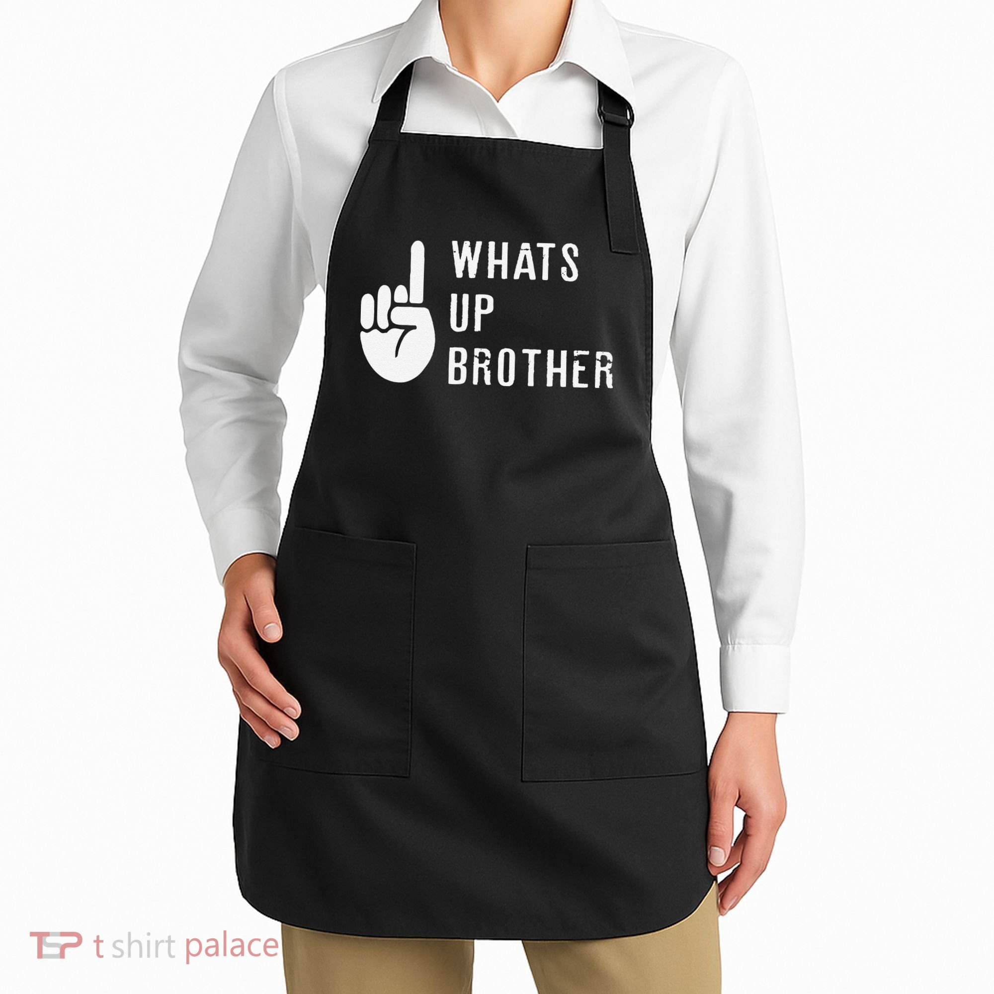 Funny Sketch Streamer Whats Up Brother Gift Apron