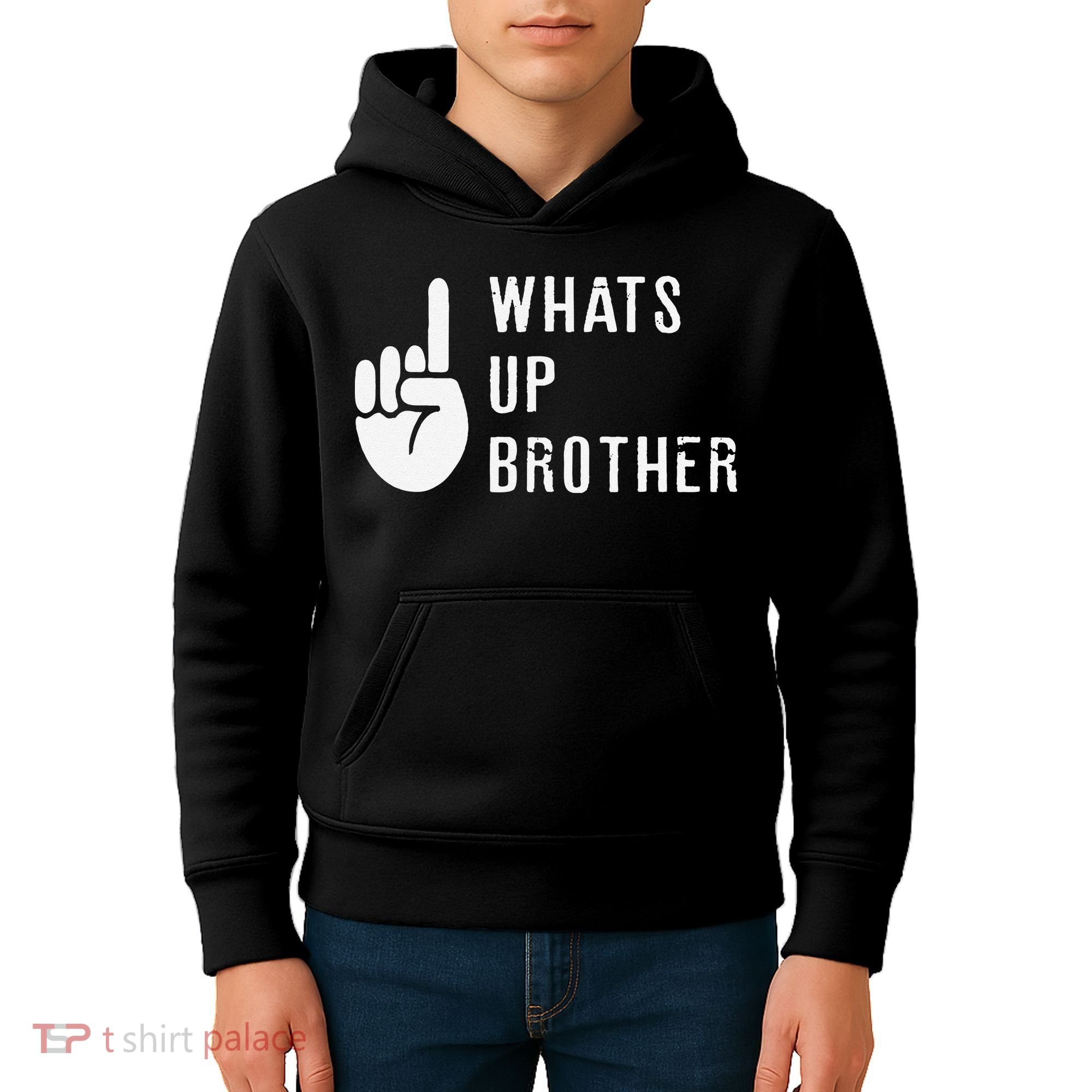 Funny Sketch Streamer Whats Up Brother Gift Kids Hoodie