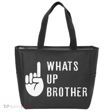 Funny Sketch Streamer Whats Up Brother Gift Tote Bag