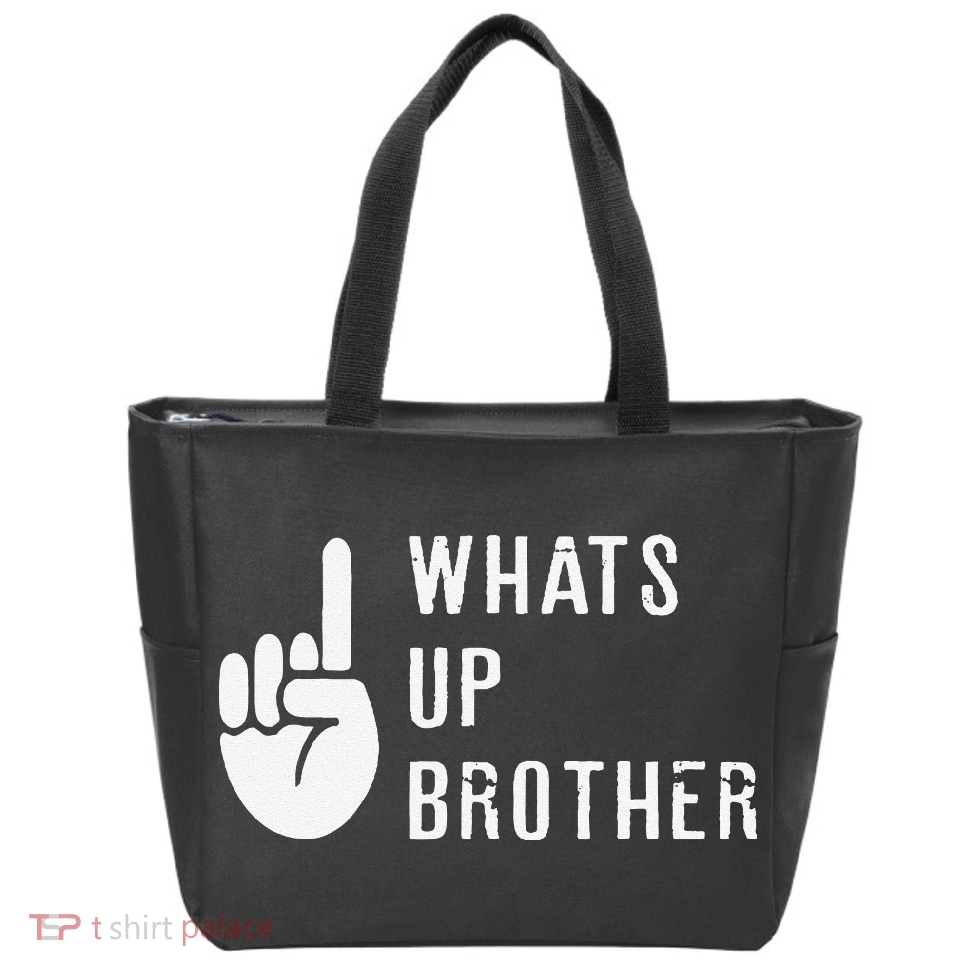 Funny Sketch Streamer Whats Up Brother Gift Tote Bag