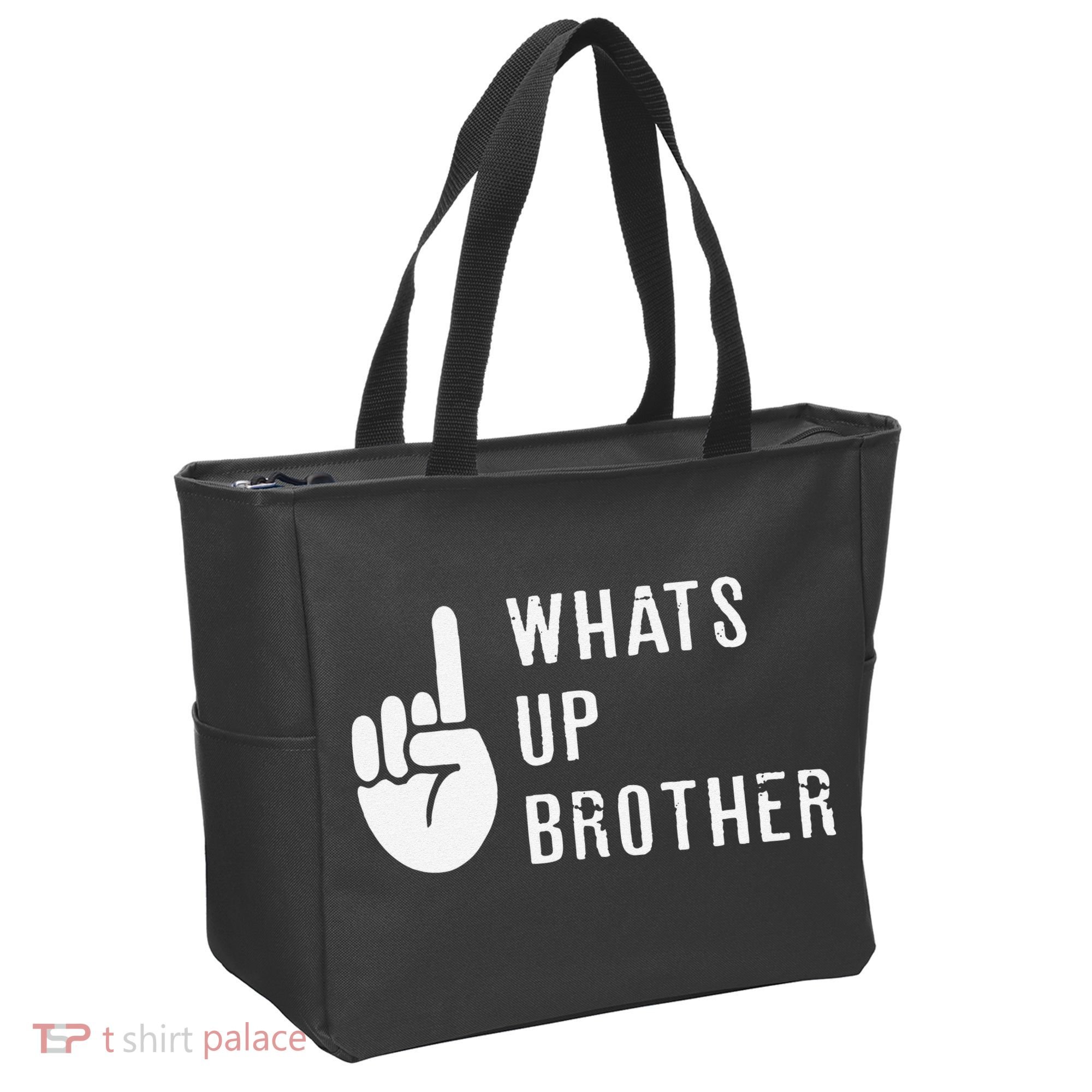 Funny Sketch Streamer Whats Up Brother Gift Tote Bag